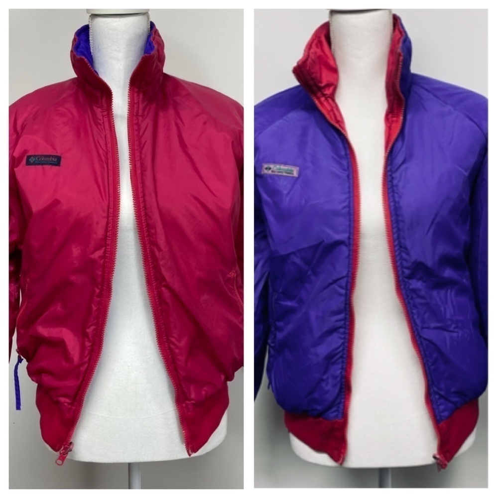 Vintage COLUMBIA reversible Purple & Pink Zip Up Coat